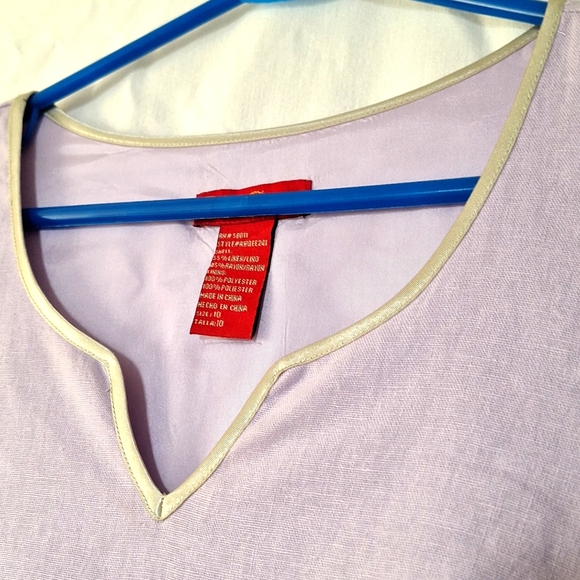 3/$20--Vintage Linen Embroidered Sheath Dress, Lavender Sz 6, NWOT - Picture 9 of 15